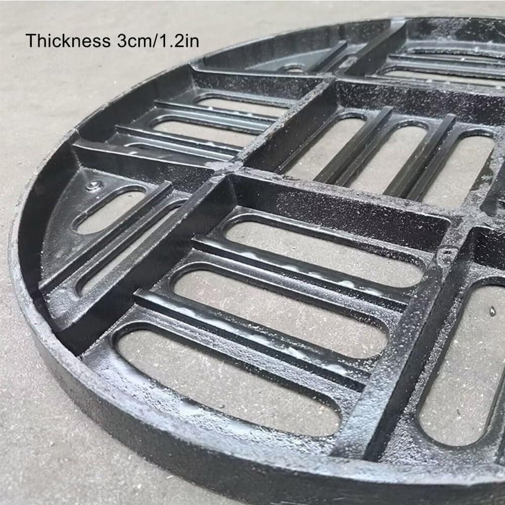 Griglia di scarico rotonda in ferro duttile, 30 cm, per drenaggio del