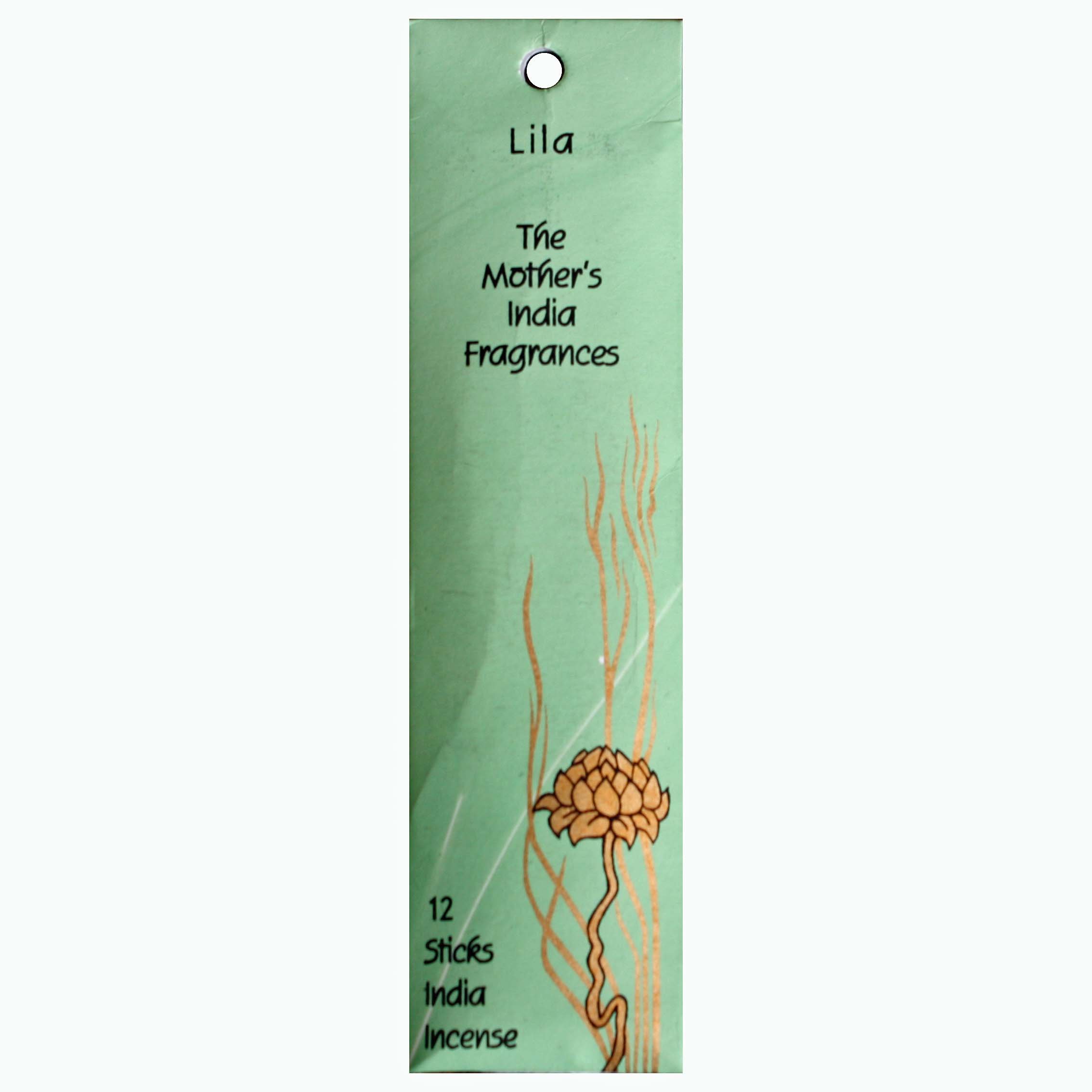 The Mother's India Fragrances Green Lila Fair Trade Handmade Mini Incense 12 Incense Sticks