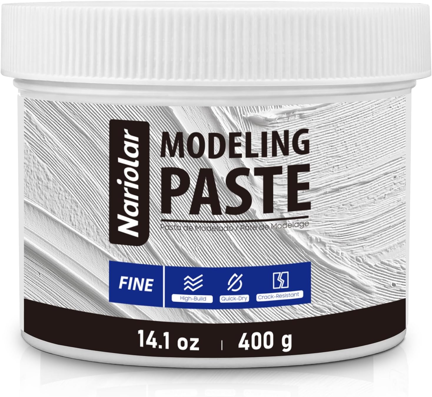 Nariolar Modeling Paste 14.1 oz /400 g, High-Density Paste for Textured Art and Acrylic Painting, Ideal for Canvas Art, DIY Projects, and 3D Effects