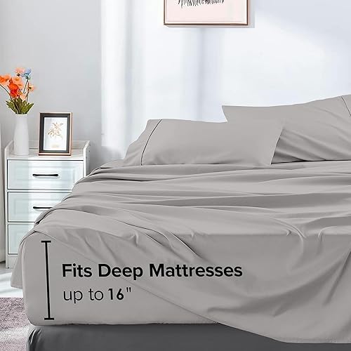 Vista 103 de IR Imperial Rooms Sábana bajera ajustable tamaño King – Sábanas bajeras de 16 pulgadas de profundidad de 16 pulgadas de microfibra suave premium