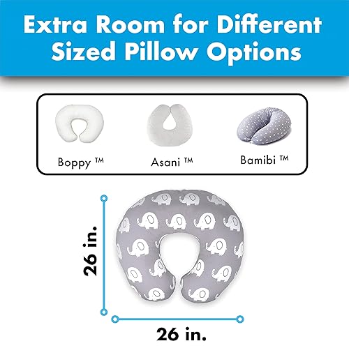 Miniatura 2 de Funda de almohada de lactancia  Tela suave resistente al agua y lavable a máquina  Diseño de estampado de elefante gris unisex  Ideal para madres