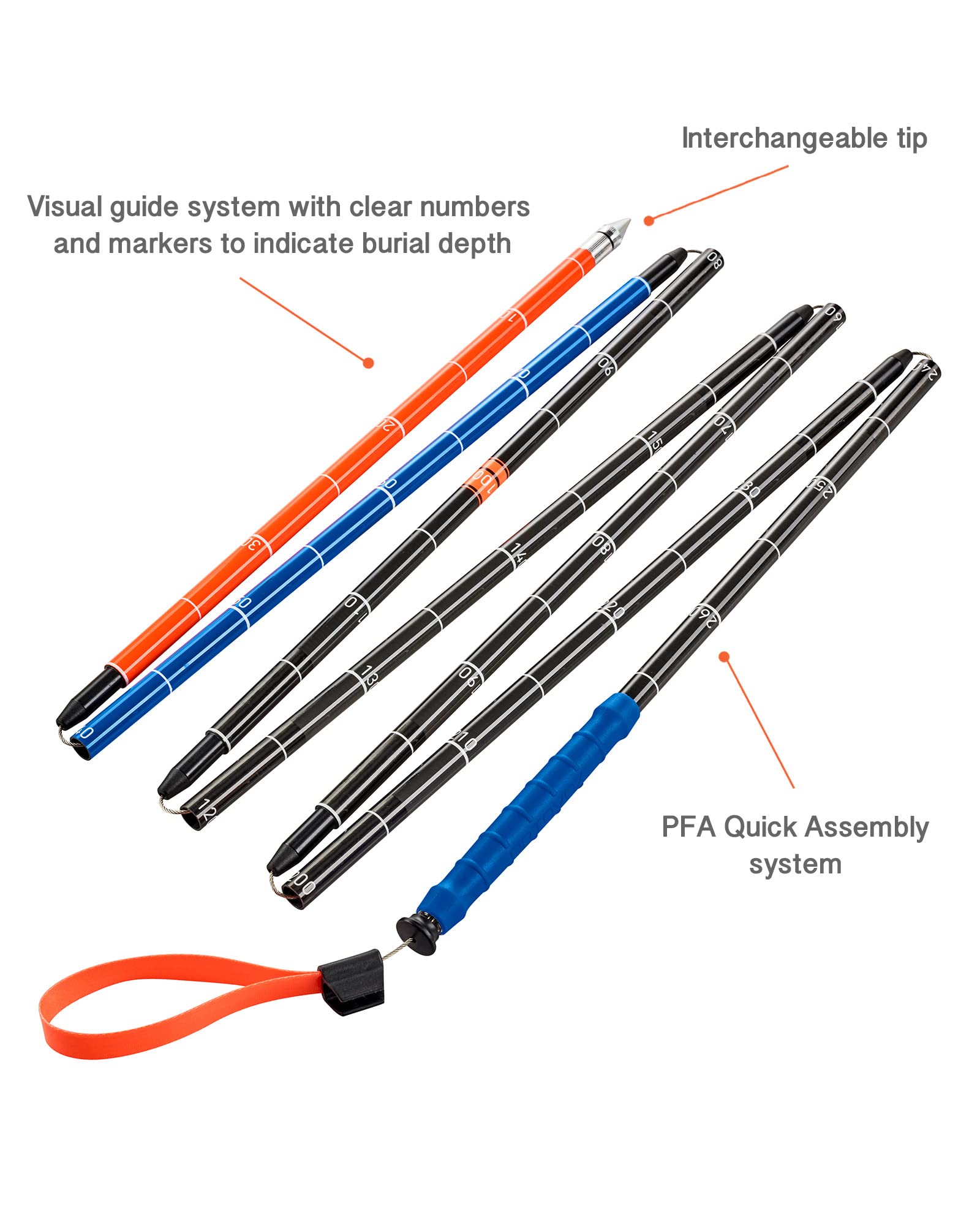 ORTOVOX Unisex-Adult Probe Carbon 280+ Pfa Lawinensonde, Schwarz, 280 cm EU