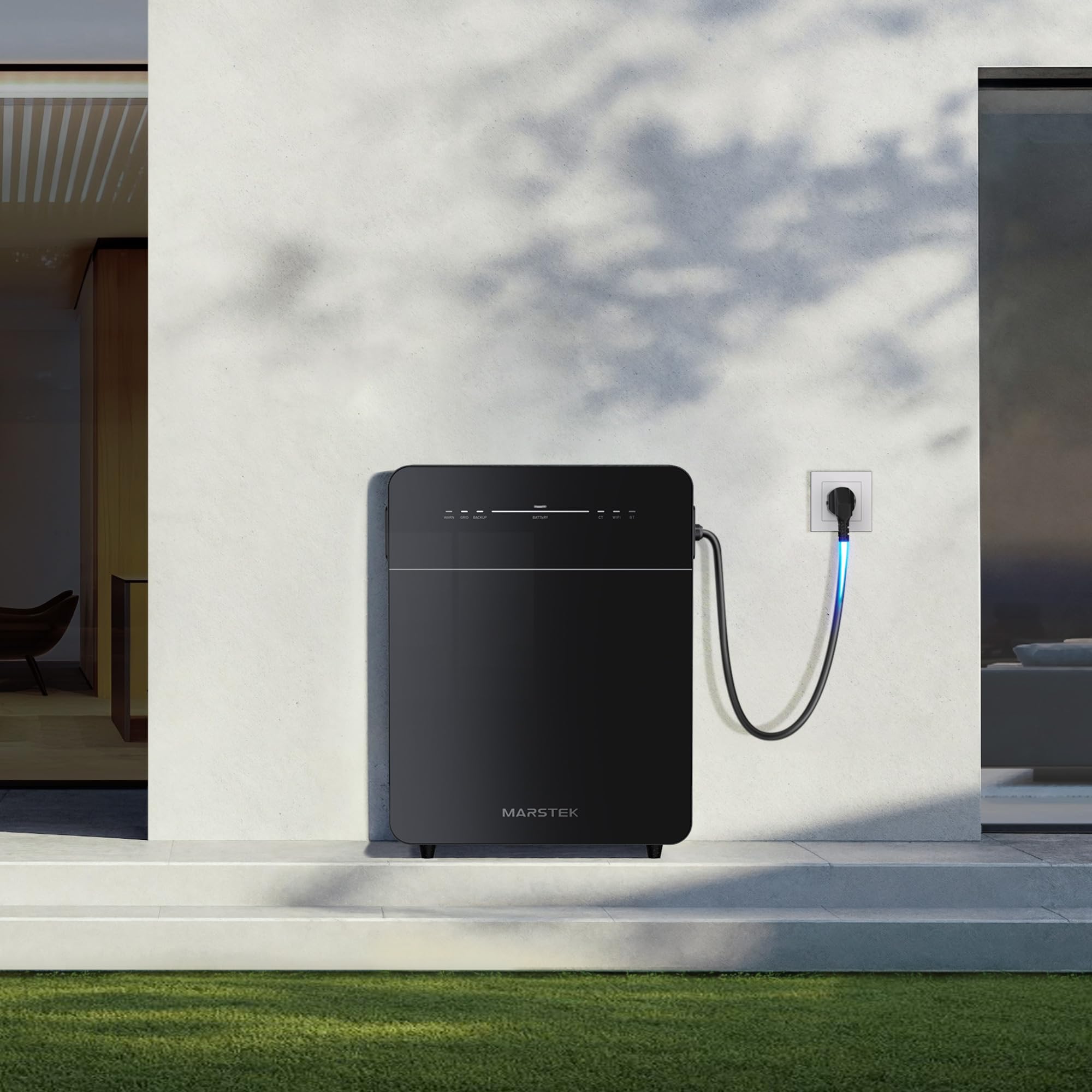 MARSTEK Venus E 3.0, 5120 Wh Stromspeicher für Balkonkraftwerk, AC-gekoppelter Solarspeicher mit Notstrom, 2500W Lade-/Entladeleistung, IP65, App-gesteuert, erweiterbar auf 15,36 kWh, Venus E 3.0