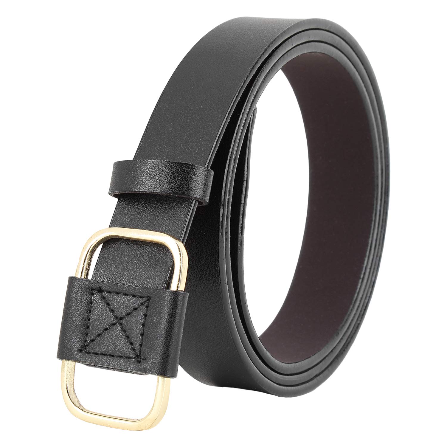 Zacharias G3E Women's Faux Leather Belt (Pack of 1) (sd-ring-belt_Black)