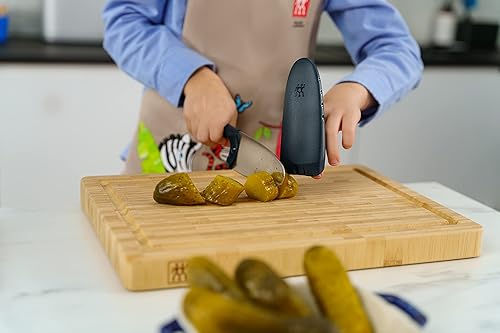 Miniatura 4 de ZWILLING Twinny - Cuchillo de chef de acero inoxidable para niños, 3.9 in, hoja redondeada, diseño apto para niños, mango de plástico, color azul