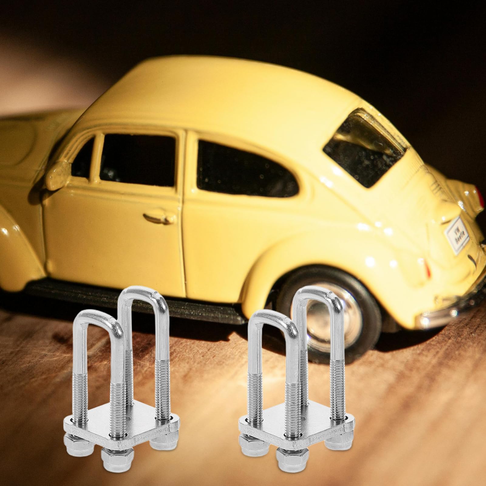 GRIRIW 4pcs Mini Stainless Steel U Bolt Kit for Trailer Axle Model Simulation U Shaped Bolts for Automotive and Industrial Models Realistic Design for Collectors and Enthusiasts