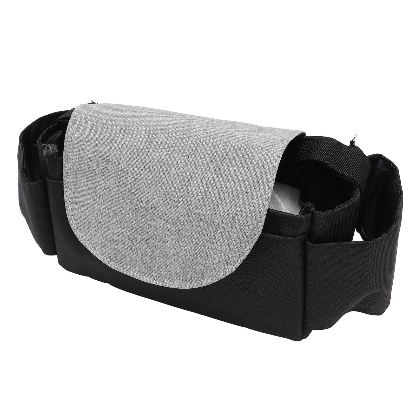Stroller Storage Bag Adjustable Buckle Universal Stroller Bag Scratch Resistance Shopping Oxford Cloth (Black Grey)-image-46