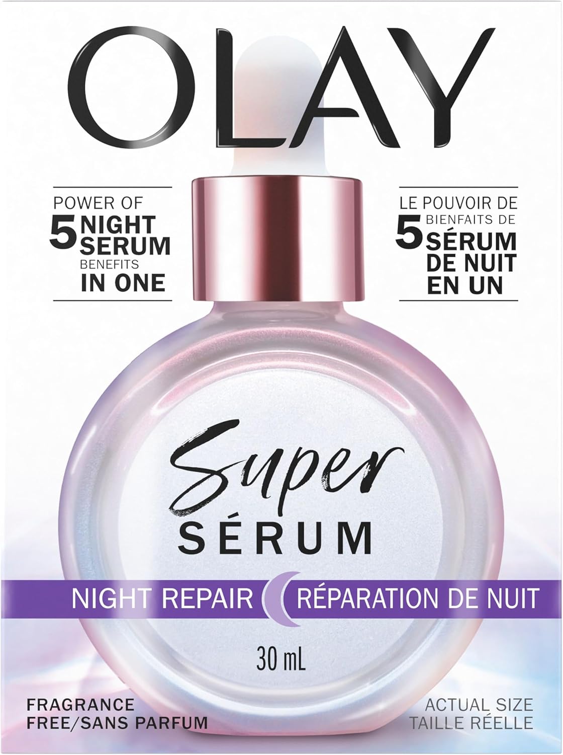 Olay Super Serum Night Repair, Fragrance-Free – Niacinamide, Peptide, Salicylic & Lactic Acid, Glycerin - 5-in-1 Skin Care Benefits – Hydrating, Evens Tone, Reduces Dark Spots, Anti-Aging, 30 mL Olay Super Serum Night Repair, Fragrance-Free – Niacinamide, Peptide, Salicylic & Lactic Acid, Glycerin - 5-in-1 Skin Care Benefits – Hydrating, Evens Tone, Reduces Dark Spots, Anti-Aging, 30 mL