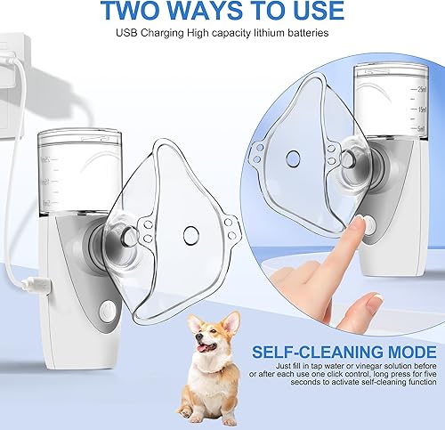 Miniatura 2 de Máquina nebulizadora para veterinarios, máquina portátil de nebulizadores de malla de mano, inhalador de vapor de niebla fría, viaje o uso diario en