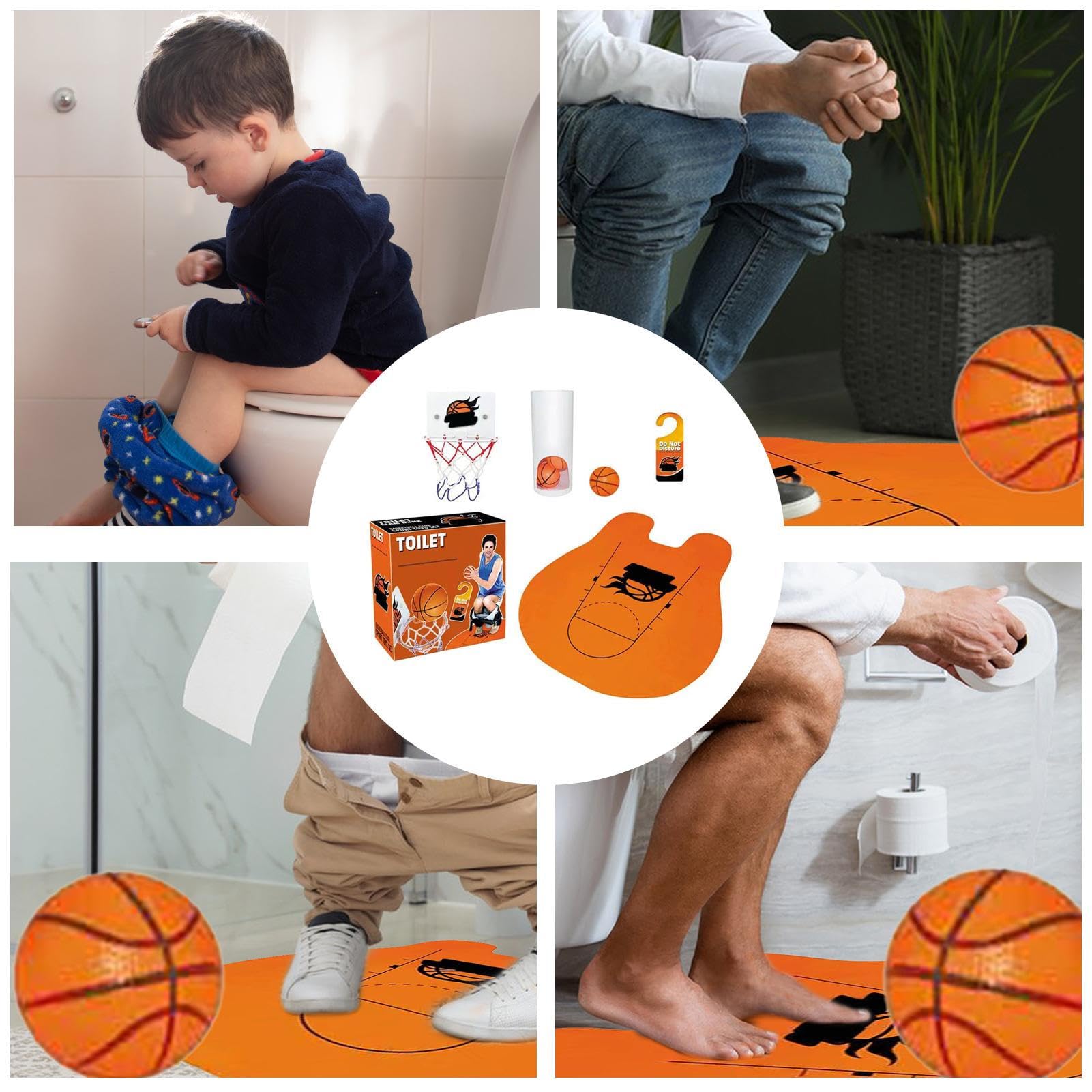 Panier de Basket-Ball pour WC - Ensemble de Basket-Ball pour Salle de Bain, Jeu interactif avec balles, Mini Panier de Bain pour, Jouet Sportif éducatif | Jeu avec Cerceau pour