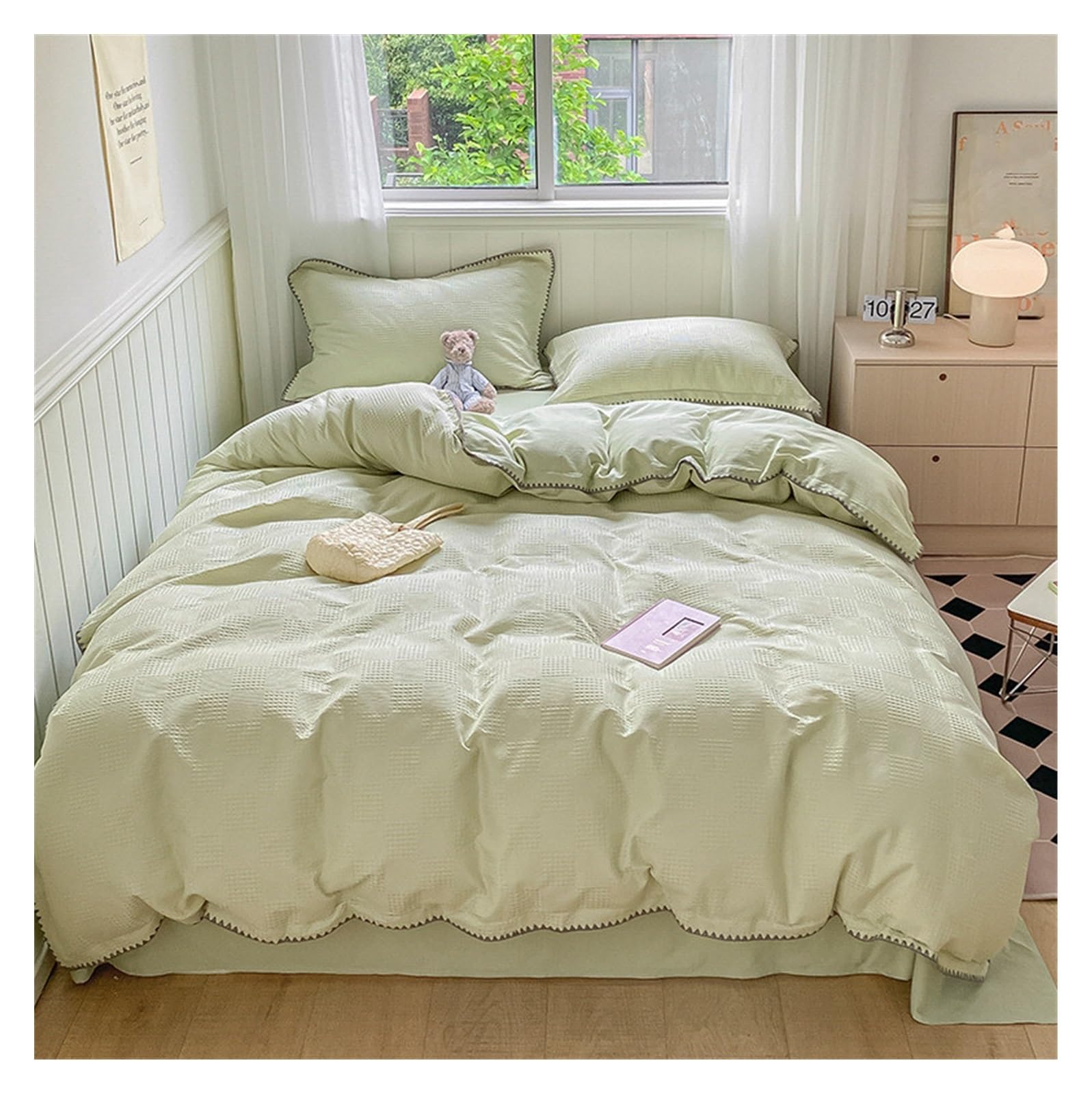 Ropa de cama de algodón lavado con jacquard para un descanso fresco 1