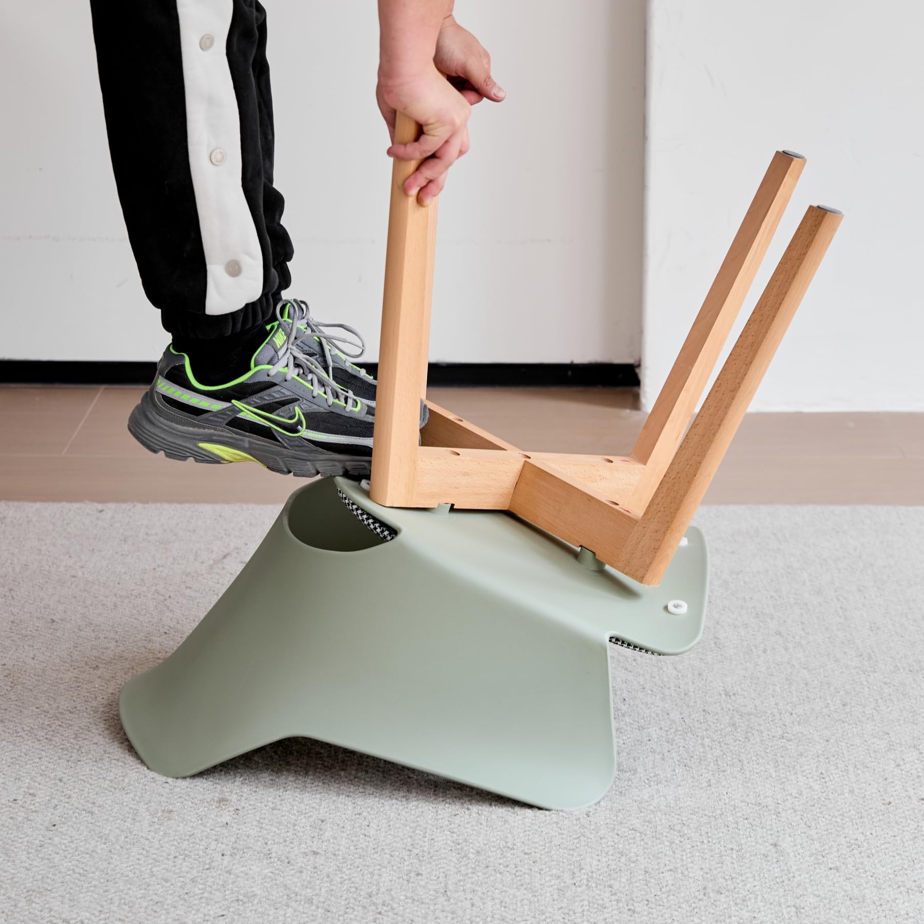 Juego de 4 Sillas de Comedor Modernas, Silla de Comedor de Estilo Nórdico con Reposabrazos, Patas de Haya, Silla de Cocina Tapizada a Cuadros de Lino - Blanco+ Rosa + Verde Claro + Azul Claro