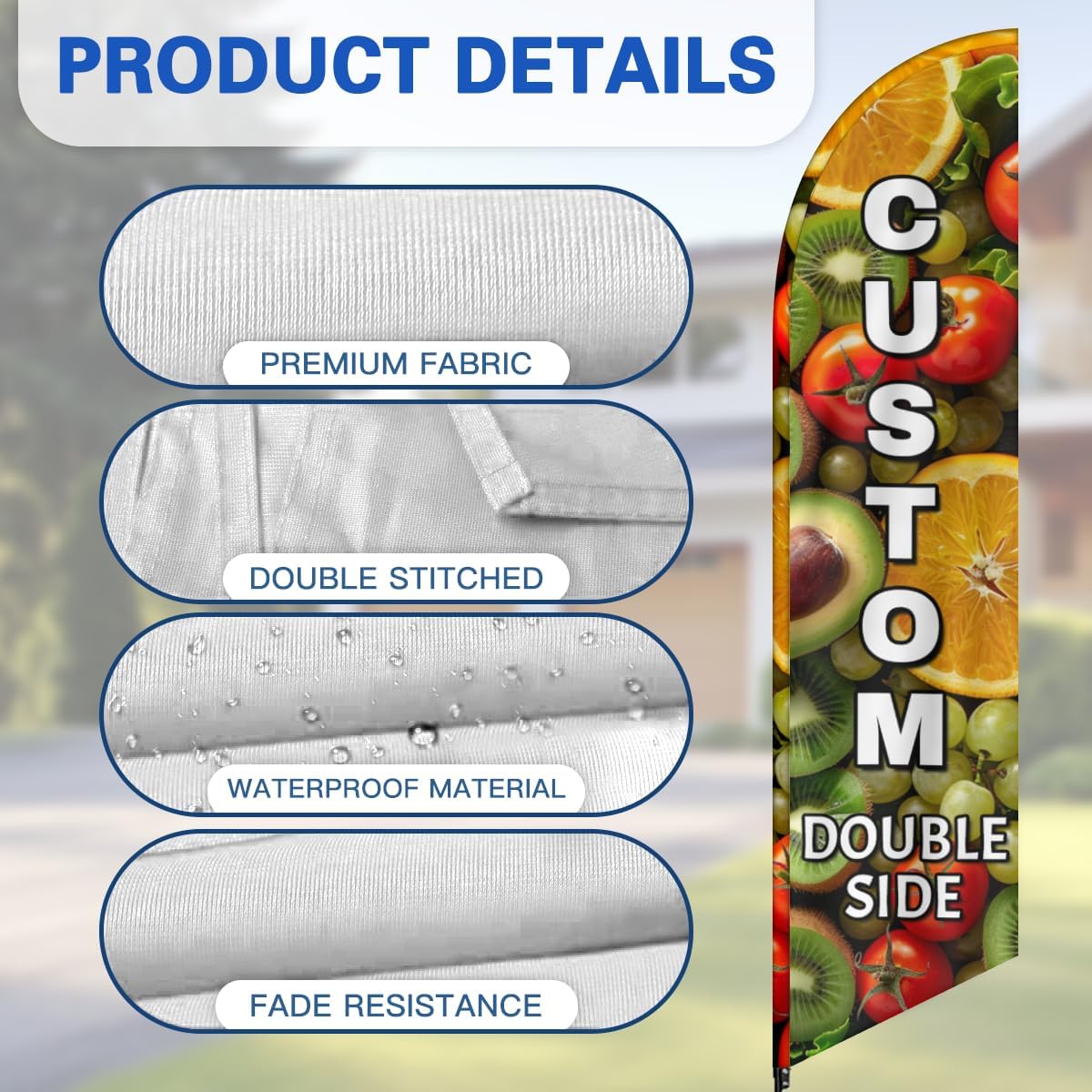 Custom Feather Flags for Business Bulk Personalized Advertising Feather Flag Your Design Here Customized Business Logo Banners for Outside 23.6x98.4inch