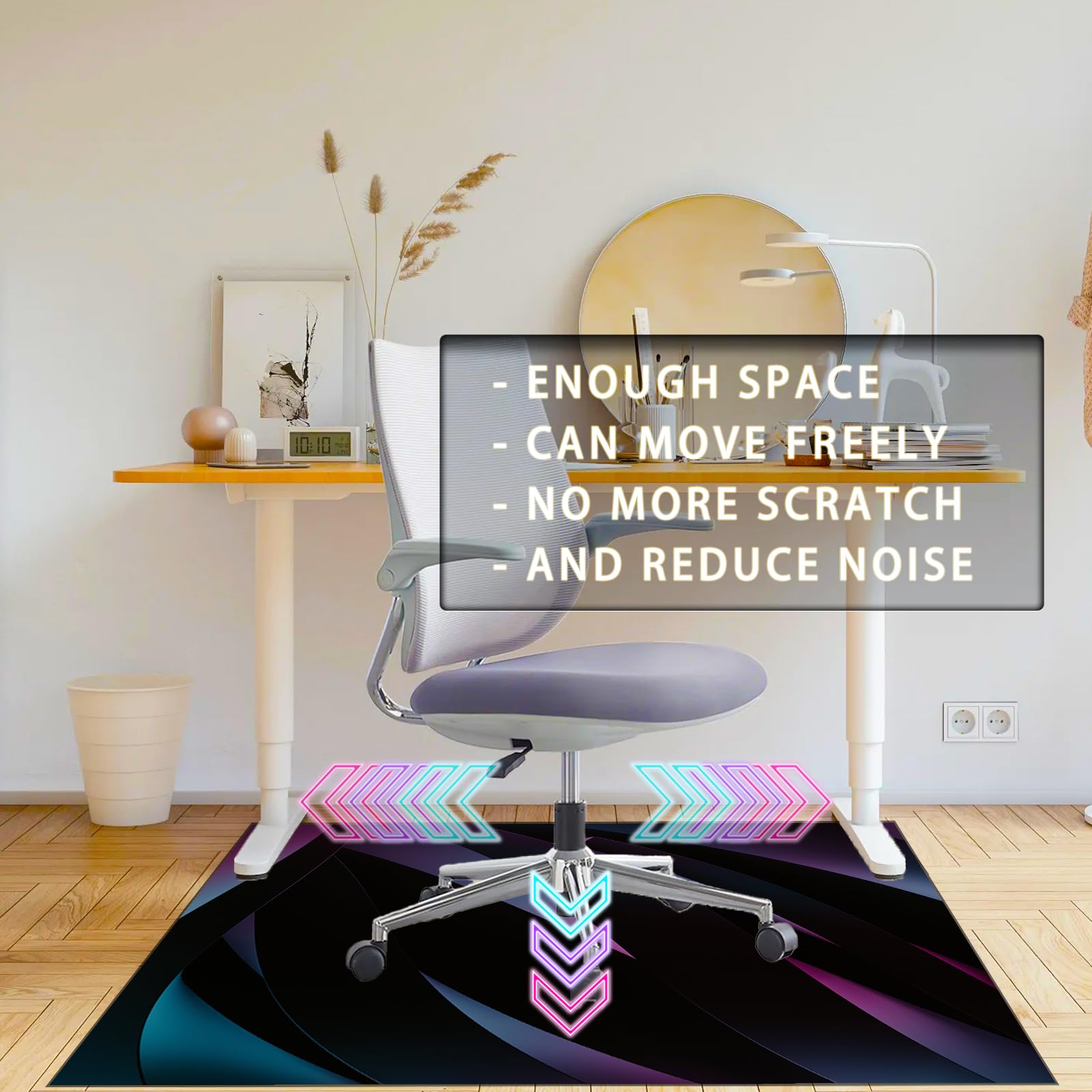 Tappetino Per Sedia Da Ufficio 140x160 Cm - Antiscivolo, Per Moquette E Pavimenti | Salvapavimento Multiuso - Foto 2