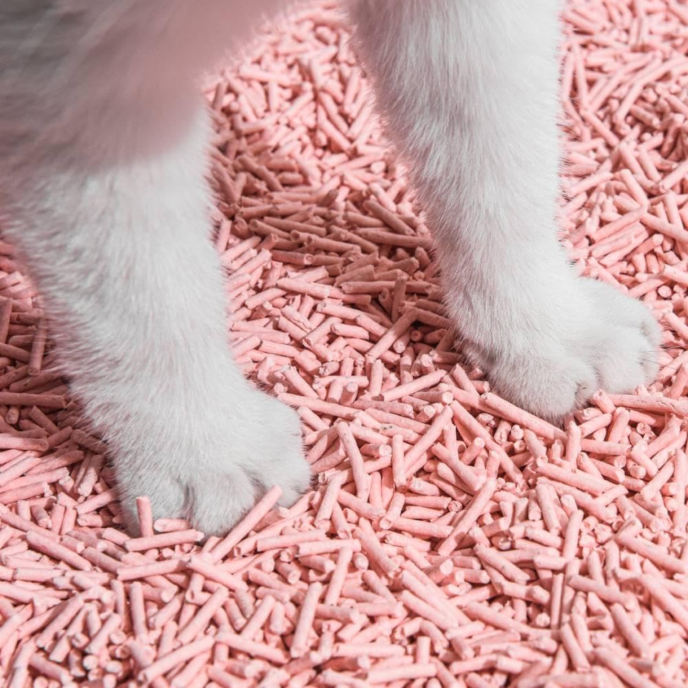 Michu Katzenstreu Tofu Katzenstreu, beste Katzenstreu, natürlich, klumpend, Tofu-Katzenstreu, 2,5 kg, 5 Düfte (Pfirsich, 2 Stück)