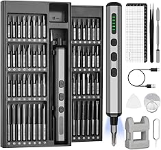 Ainiv Electric Screwdriver, 72 in 1 Mini Precision Electric Screwdriver Set with 64 Magnetic Bits, Rechargeable Screwdriver Tool Set for Phones, Computers, Toys, Watches