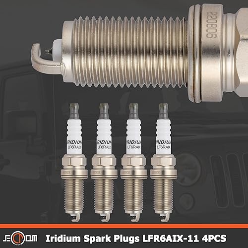 Miniatura 2 de Bujías de repuesto automotrices LFR6AIX-11 6619, paquete de 4 bujías de iridio compatibles con 06-10 3 Series 5 Series X3 X5 z4 07-18 ES350 07-15
