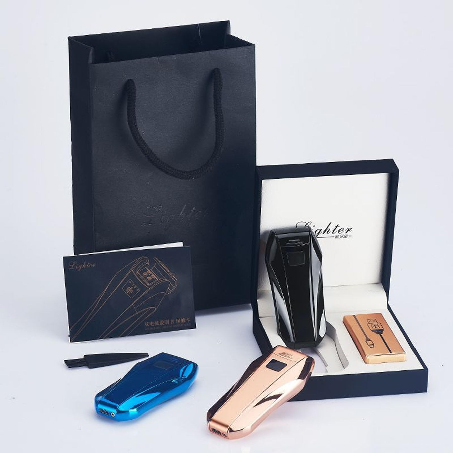 Briquet plasma rechargeable par USB, flamme à double arc, affichage intelligent de l'alimentation, idéal pour le camping et la randonnée, design portable et compact
