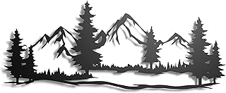 keluly Montagne Sculpture en Métal Art Mural Ornement Mural Élément Décoratif Souvenir Affiche Nature Cordillère Sommet Cadeau pour Amis et Couple (Montagne, 43x31cm.)