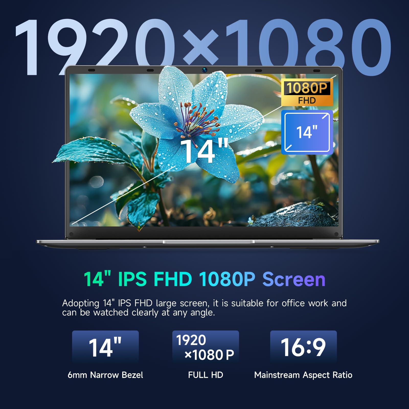 BMAX Laptop 14" PC Portatile Pentium Silver N5000 CPU 256GB SSD 8GB RAM Notebook Quad-Core Up to 2.7GHz Computer Portatile 1920x1080 2.4/5G WiFi Bluetooth 5.0, Mini HDMI USB 3.0