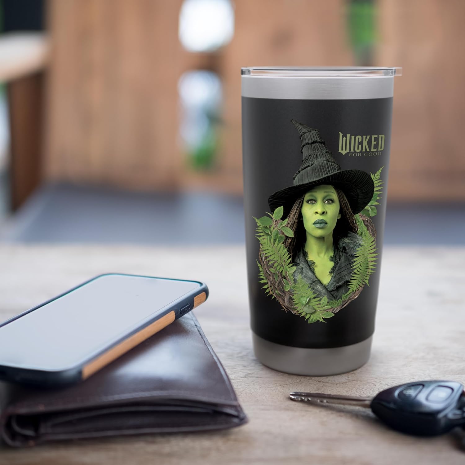 Wicked: For Good Elphaba Bold Portrait & Greenery Stainless Steel Insulated Tumbler - Image 7