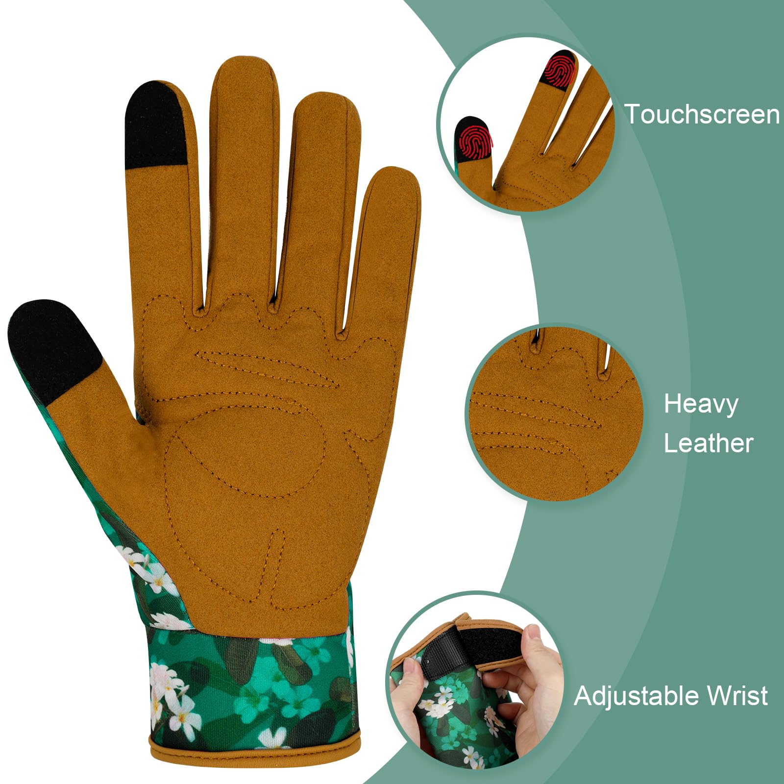 Leder-Gartenhandschuhe für Damen, Gartenhandschuhe, dornensicher, robuste Handschuhe, Damen, Gartengeschenk