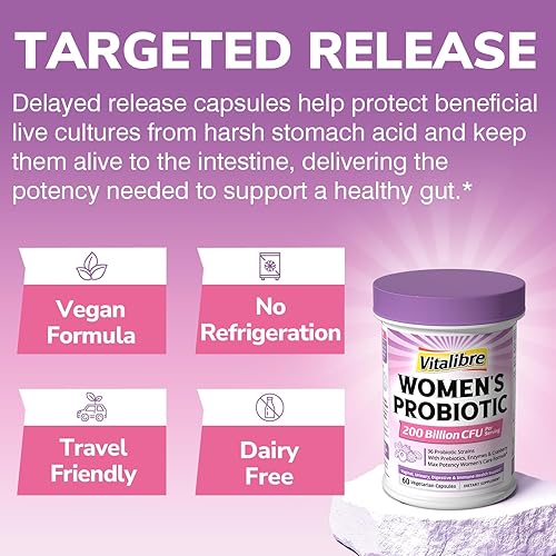 Miniatura 6 de Probióticos para mujeres 200 mil millones de UFC, 36 cepas únicas, con prebióticos de arándano y enzimas digestivas, probióticos vaginales de alta