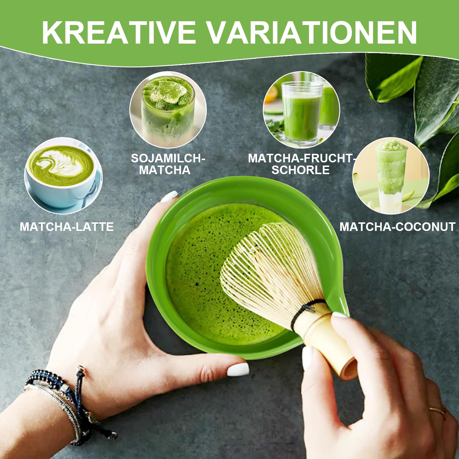 Ensemble de 9 accessoires pour matcha, fouet à matcha, cuillère en bambou, porte-fouet, porte-fouet pour la cérémonie du thé