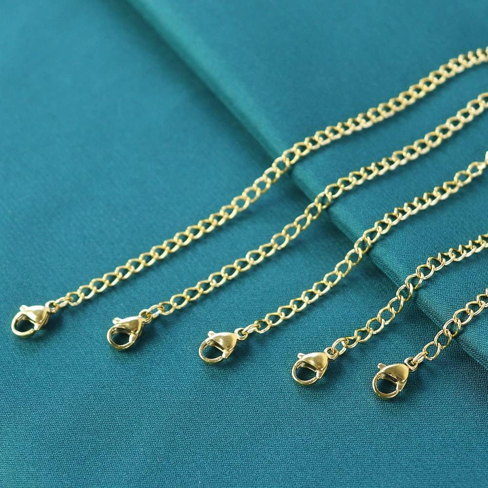 10Pcs Stainless Steel Necklace Extender Chain Links, Gold Necklace Extenders for Bracelet Anklet Stainless Steel Chain Extenders for Jewelry Making 2in 3in 4in 5in 6in (10 Gold) - Image 7