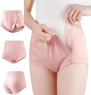 Post Surgery Underwear Women's Tearaway Underwear Easy Access,Comfortable Post-Op Medical Shorts for Home Care/Post Surgery/Dialysis/Elderly/Fracture/Disability