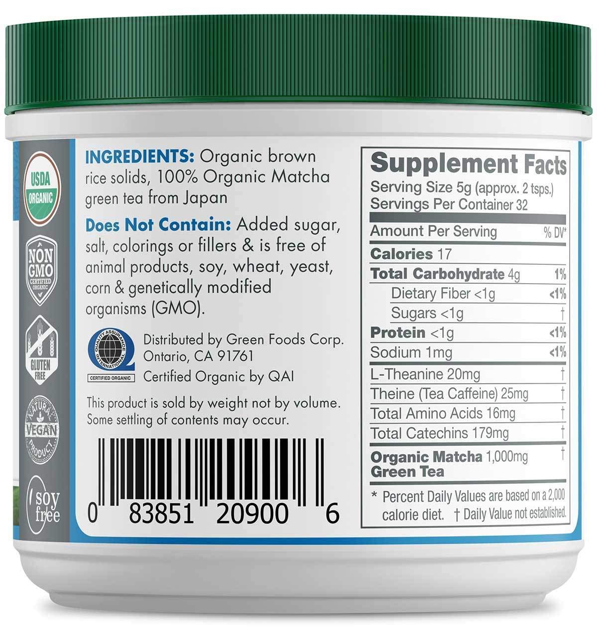 Green Foods Organic Matcha Green Tea Powder - Antioxidants and Energy - 2 pack of 5 5oz 11 — view 3