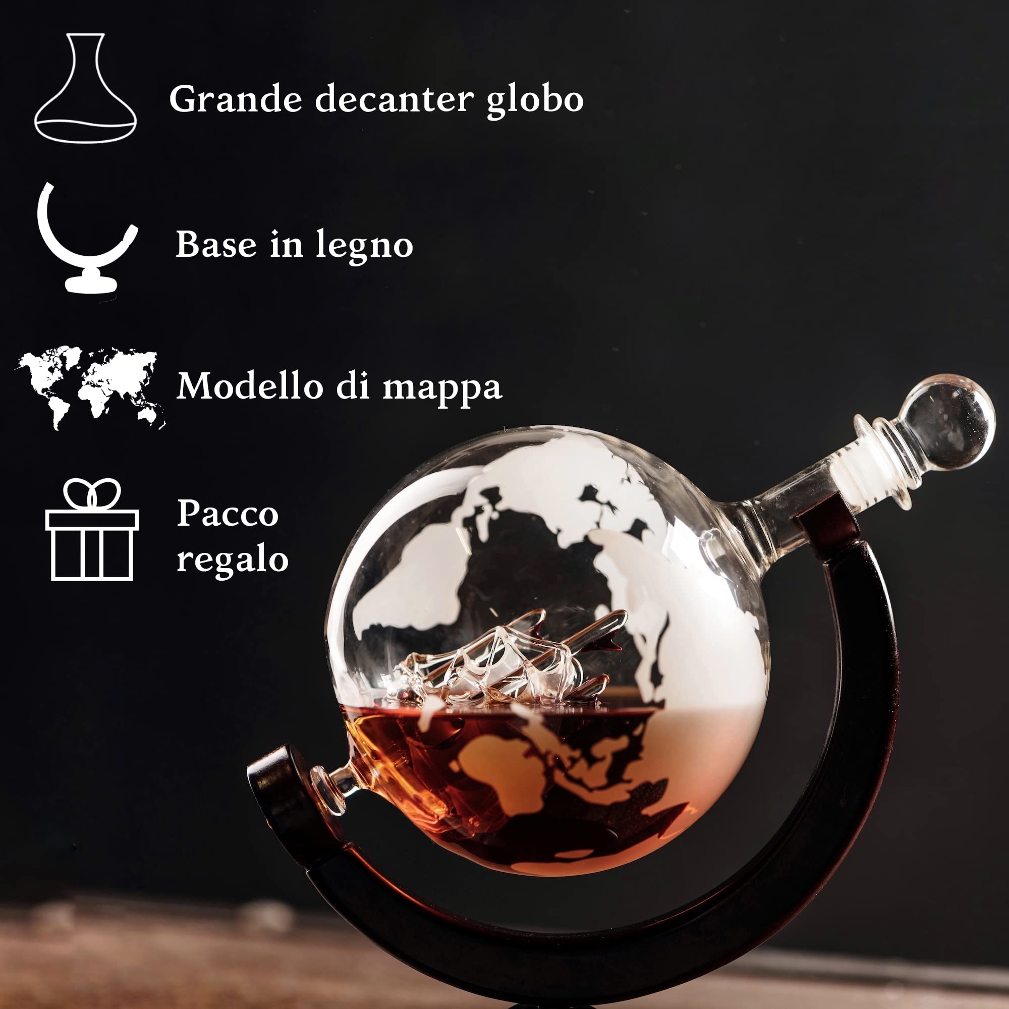 Set decanter Greubel Forsey globo in vetro con bicchieri (Nuovo e nell'imballaggio originale) a