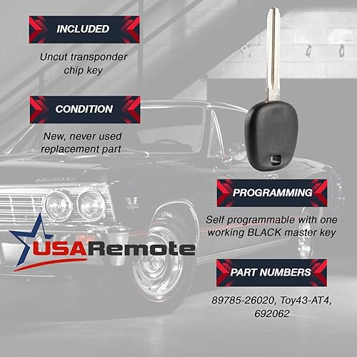 Miniatura 3 de Llave de encendido sin cortar del transpondedor se adapta a Toyota con chip 4C