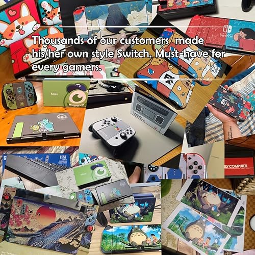 Miniatura 6 de TANOKAY Calcomanías de vinilo para Nintendo Switch, juego completo de protectores de juegos de anime, calcomanías protectoras para placa frontal,