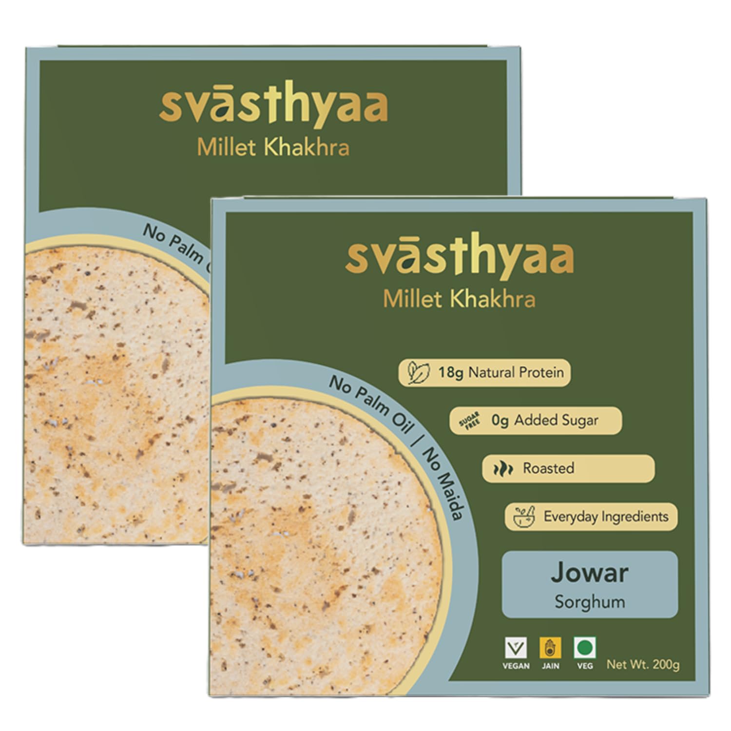 SVASTHYAA - Jowar khakhra 200gm - Millet Khakra Gujarati Snacks - No Palm Oil & Maida - Made of Organic Ingredients Diabetic Friendly - Low in Calorie - Healthy Snack Cravings - Pack of 2-image-19