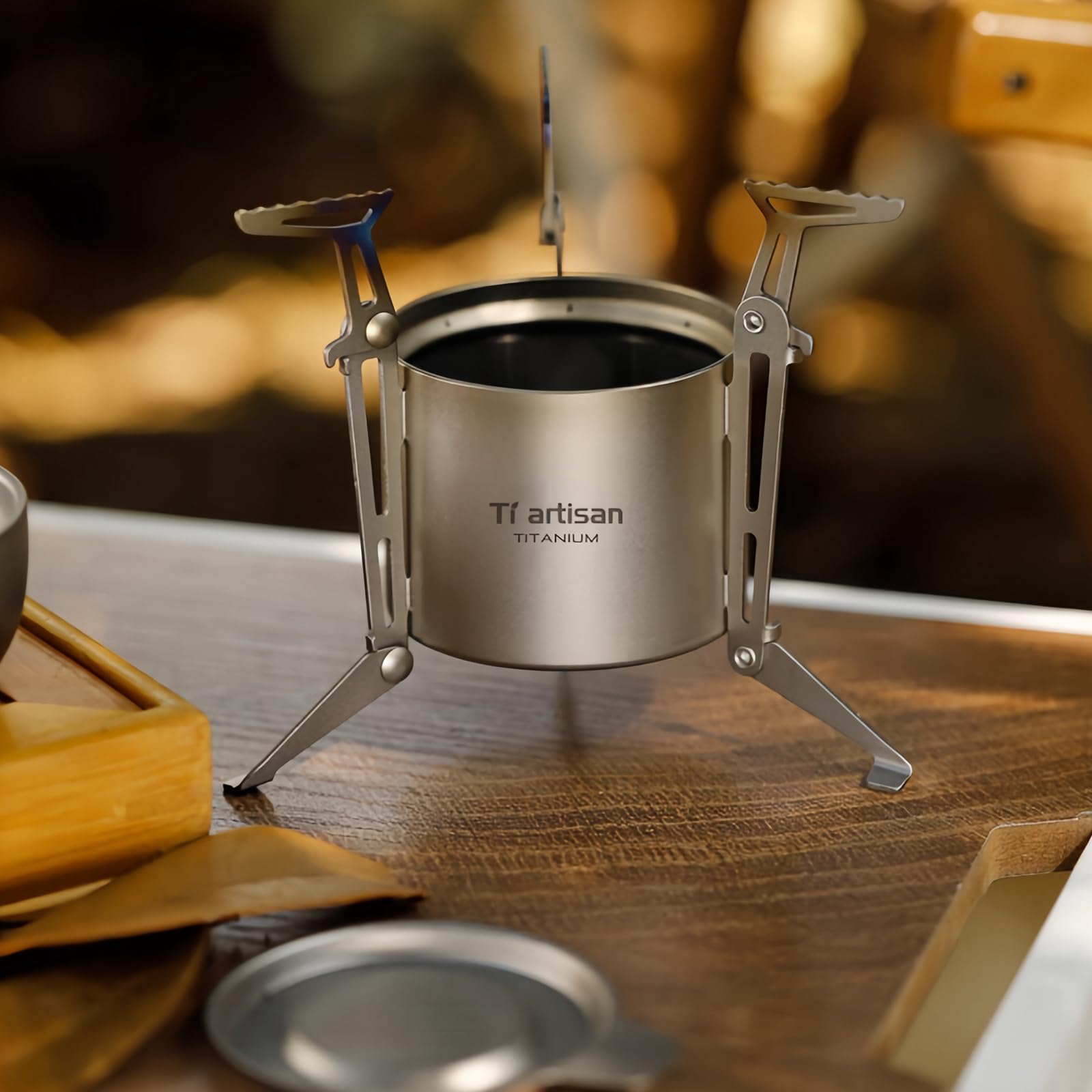 Amazon | Ti artisan チタンアルコールストーブ 折りたたみ式スタンド