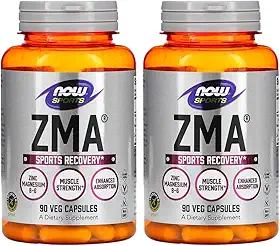 Now Foods ZMA Zinco Magnésio 800mg 90Caps 2 unidades Produto Importado
