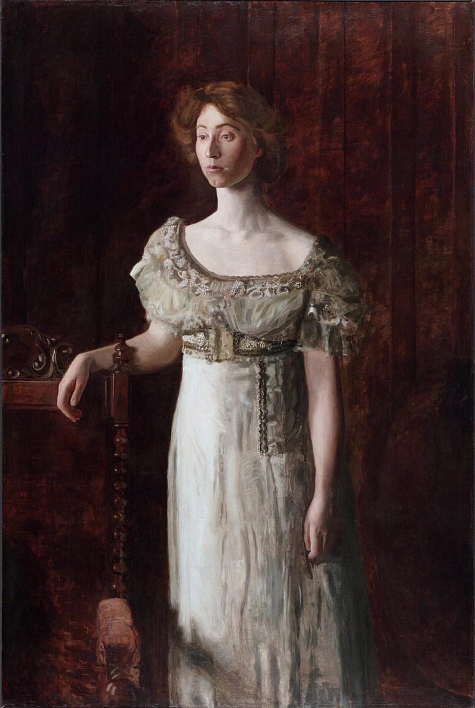 ARTXLXXBN Famous Art Print Poster Vintage Wall Art Nthe Old fashioned Dressnportrait of Helen Montanverde Parker by Eakins Canvas Art Poster for Home Decor 60x90cm