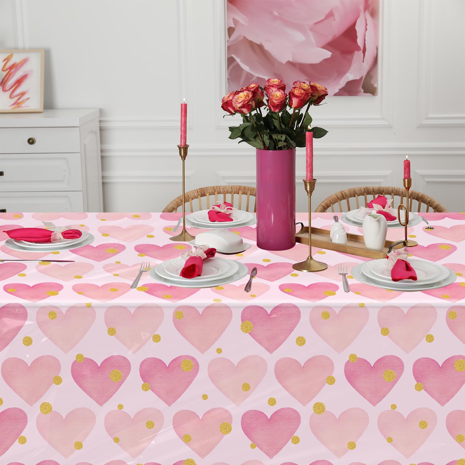 Confezione 20 tovaglioli tema cuore di San Valentino