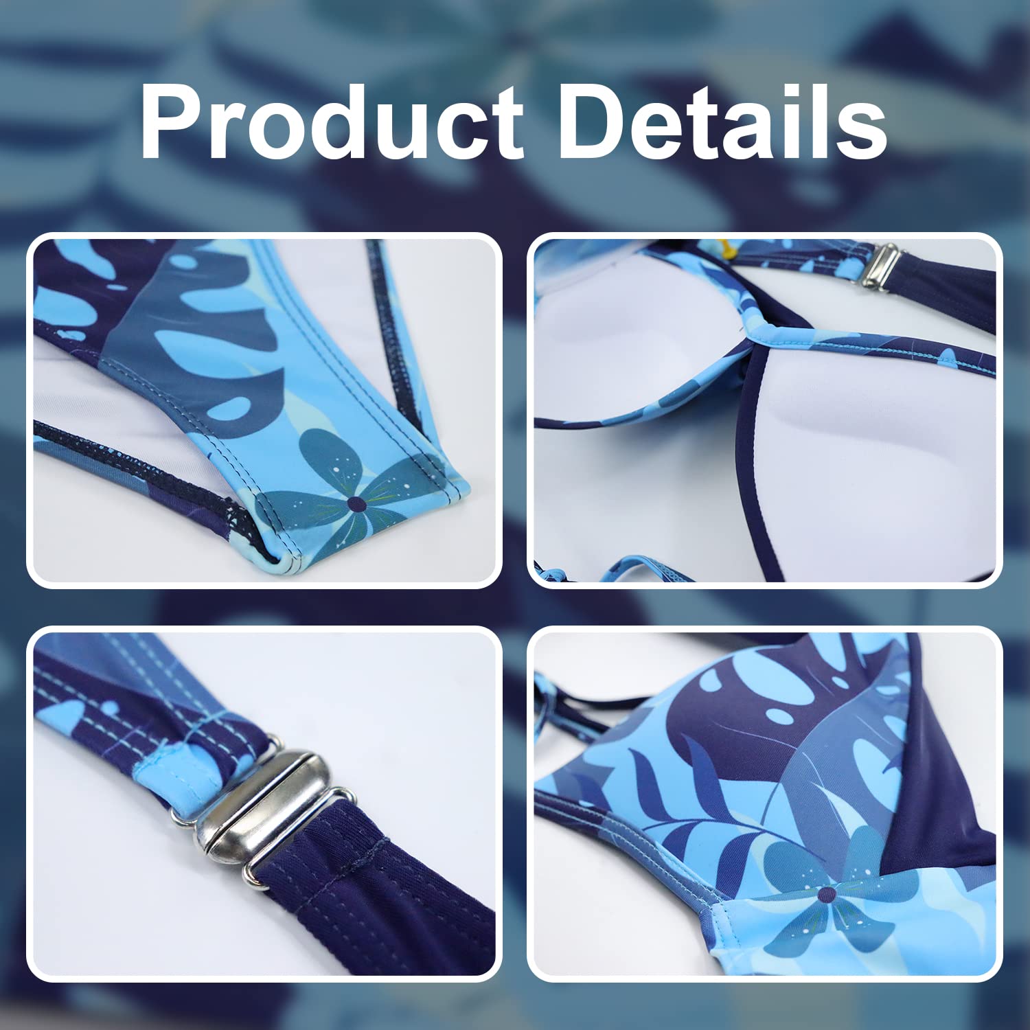 JFAN Donna Costume da Bagno Push Up Imbottito Reggiseno Bikini Donna Due Pezzi Swimwear Abiti da Spiaggia