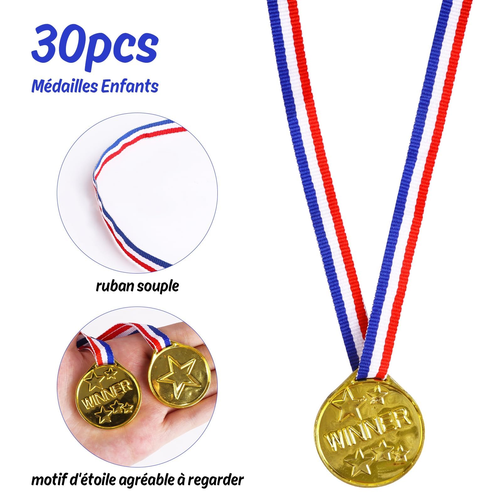 SULOLI 12 Médailles Or Avec Rubans – Or, Argent, Bronze, Diamètre 5 Cm, Pour Jeux Scolaires Ou Sportifs