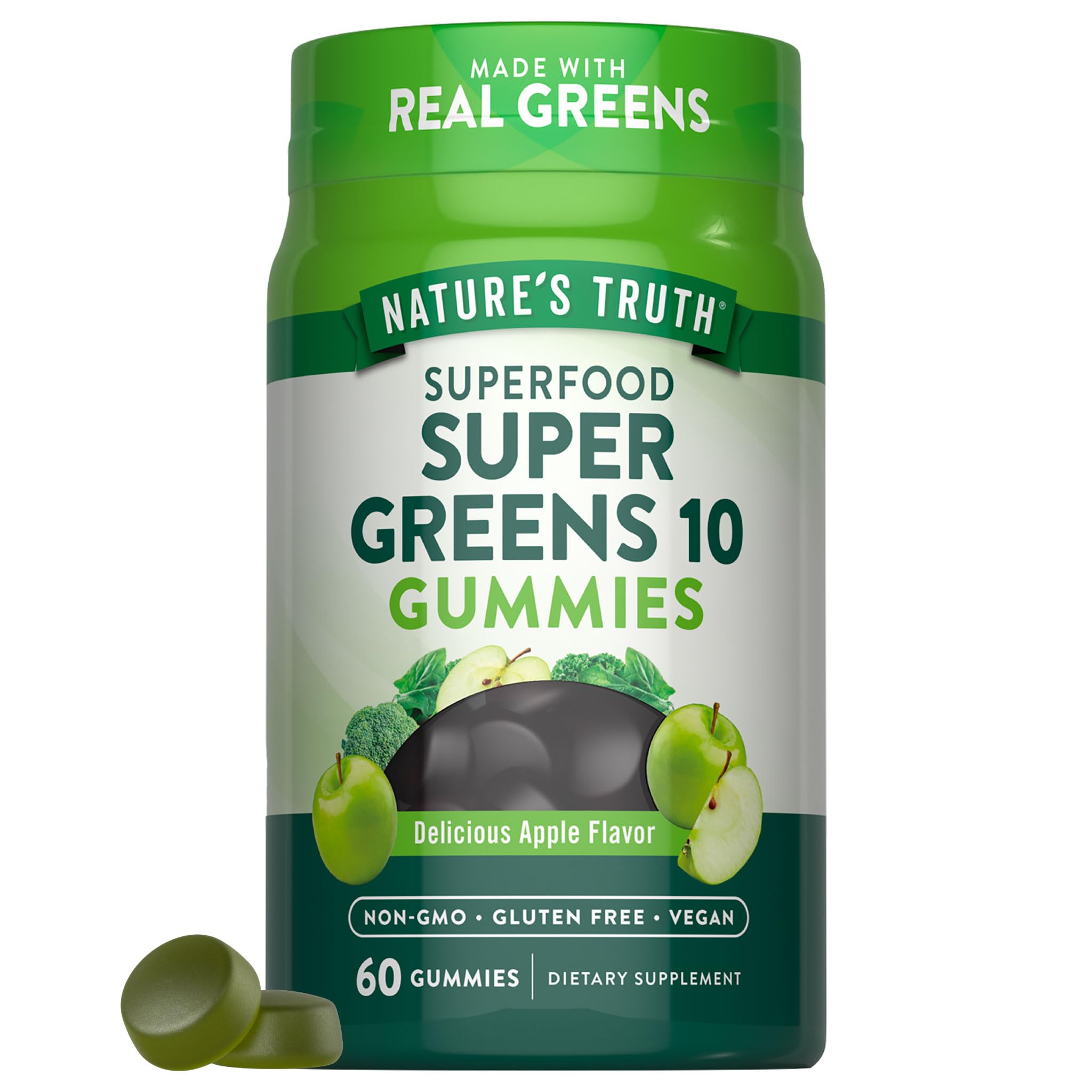 Amazon.com: Nature's Truth Super Greens Gummies | 60 Count | Vegan