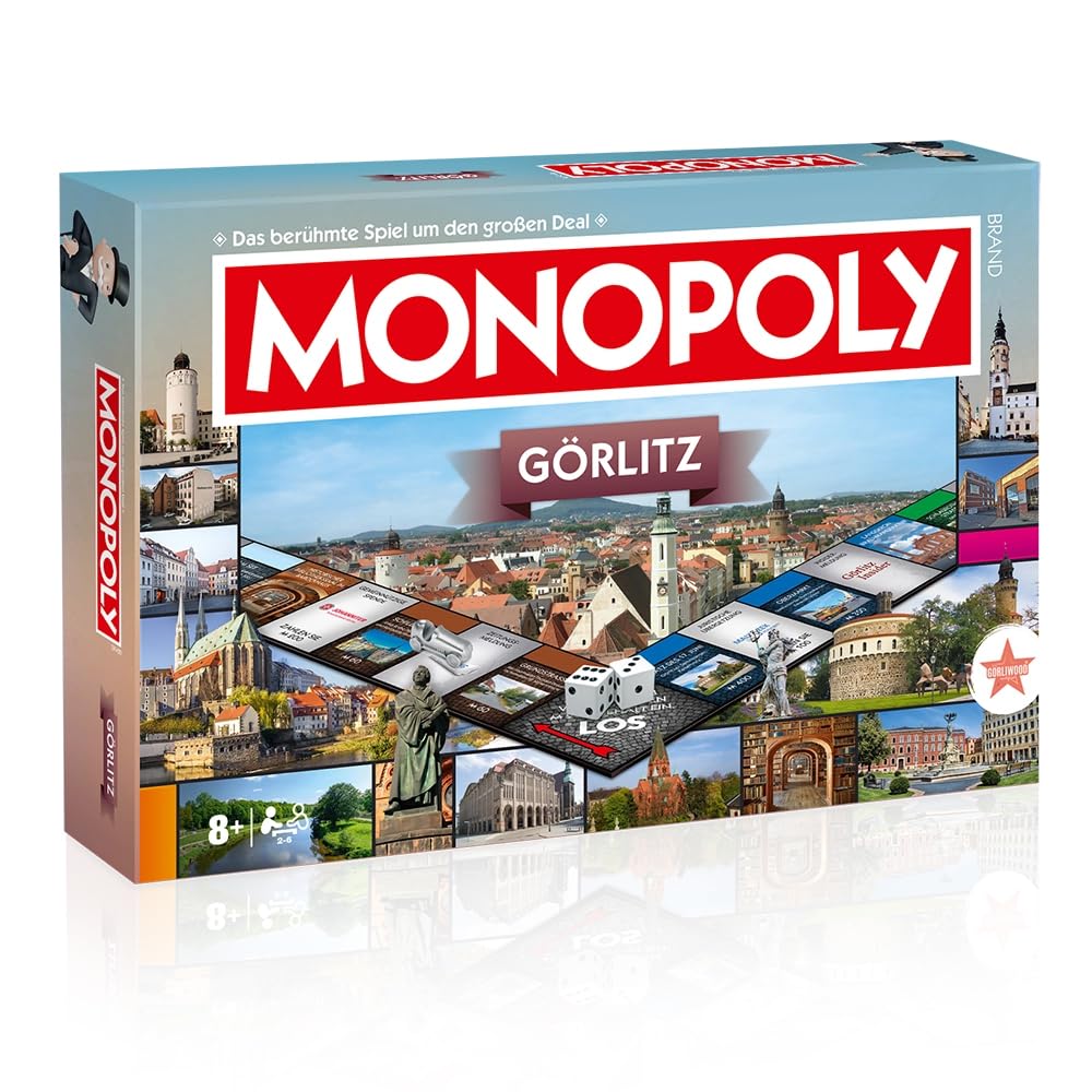 Monopoly Görlitz – Stadt-Edition von Winning Moves | Brettspiel mit Görlitz‑Sehenswürdigkeiten für 2–6 Spieler ab 8 Jahren | Geschenkidee & Souvenir