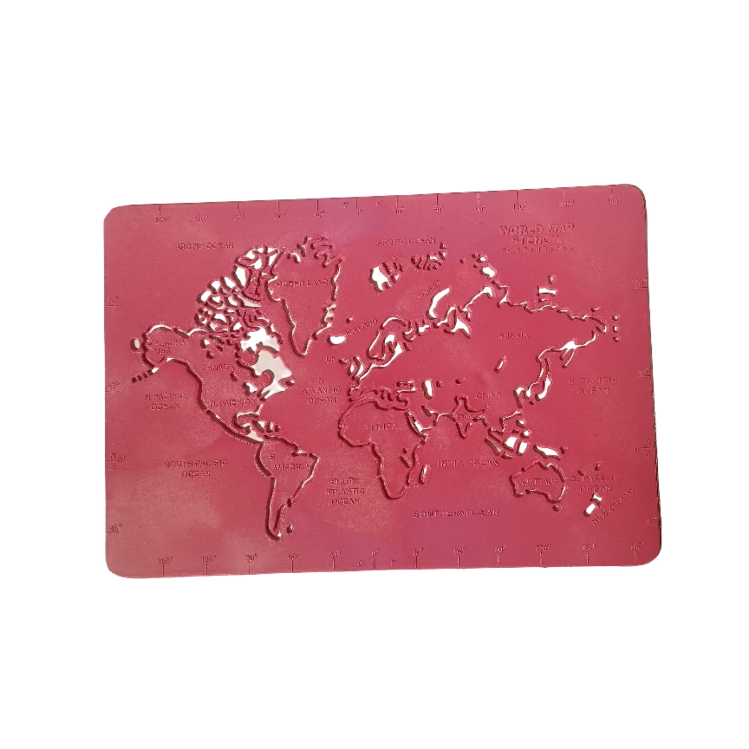 ESCAPER World Map Educational Stencil for Students, Drawing, (15.8 x 23 cm) Accurate Map Stencil World for School Projects & Geography Practice-image-44
