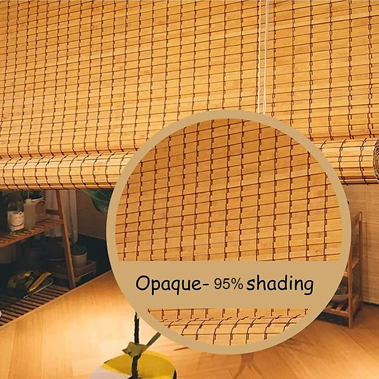 Stores enrouleurs en Bambou Pare-Soleil, Stores extérieurs en Bambou, Stores enrouleurs Romains en Bois Naturel filtrant la lumière, Rideau Enroulable, Stores Romains, pour intérieur et exté