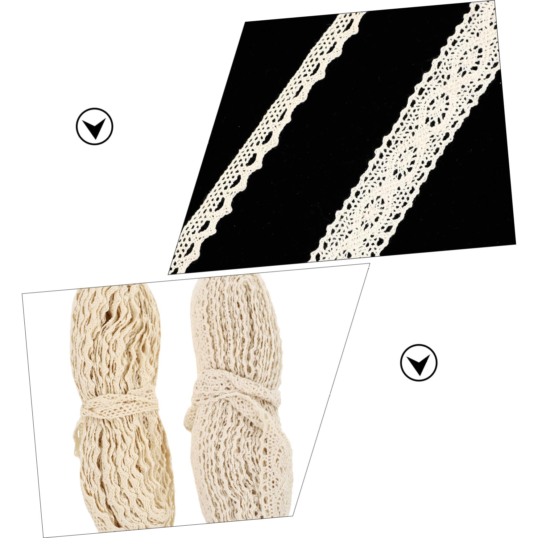 3 Set Di Nastri in Pizzo Versatili Accessori Per Copricapo Semplici Fasce Decorative Per Da Sposa Bordi in Pizzo 2 * 3