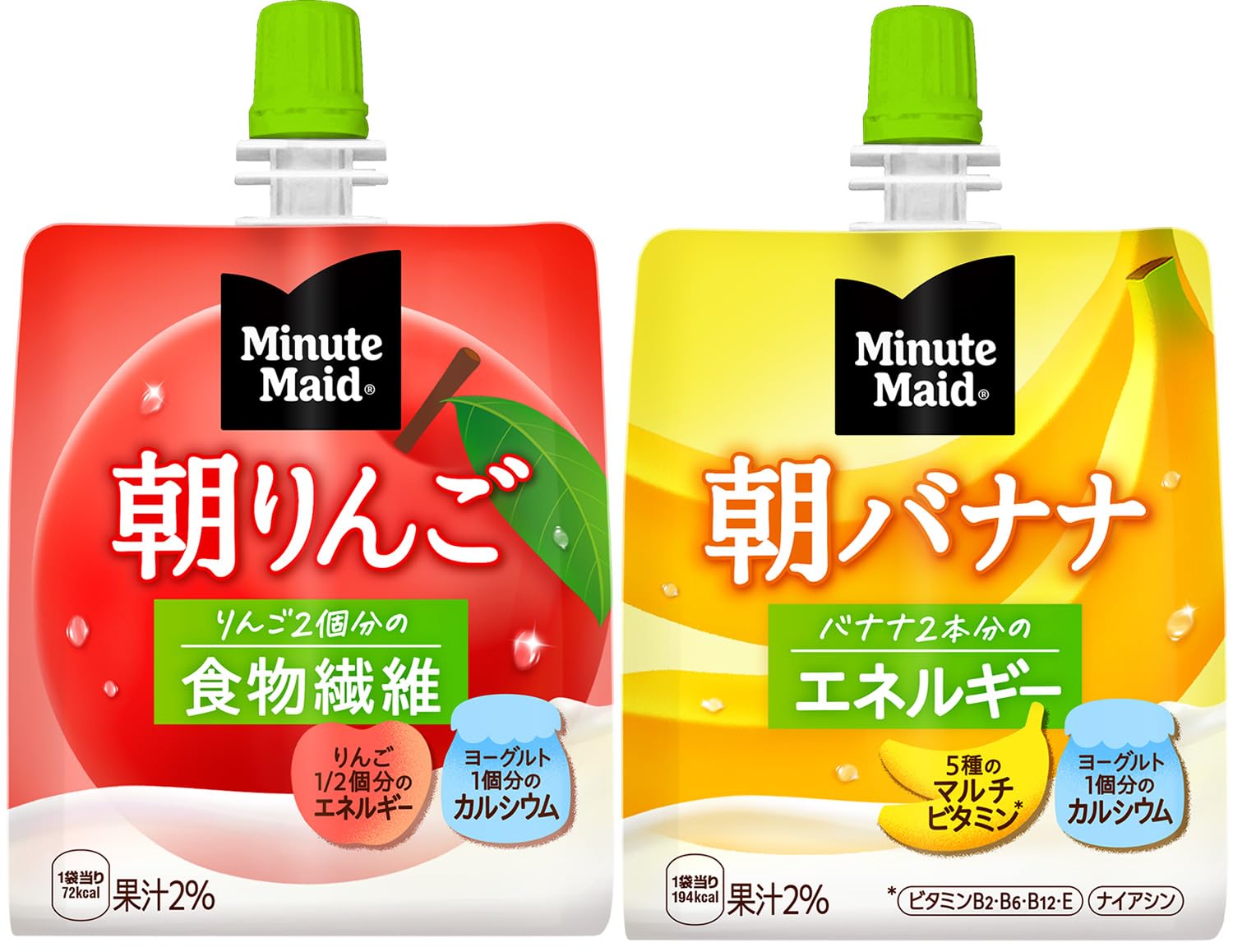 Amazon.co.jp: ミニッツメイド 朝ゼリー 朝リンゴ ＆ 朝バナナ 24個