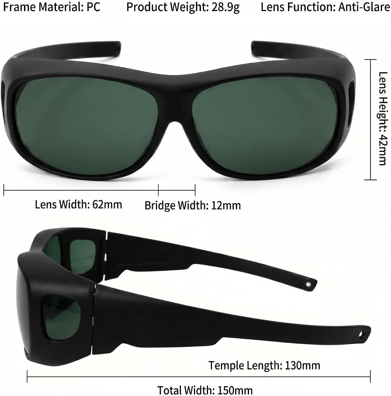 VitalDefend Welding Glasses Shade 5: Wrap-Around Safety Goggles with UV/IR Protection, Anti-Scratch Lens, ANSI Z87.1 Certified for Torching, Brazing & Plasma Cutting, Fit Over Prescription Glasses