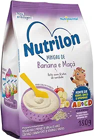 Mingau Nutrilon Banana e Maçã 180g - Feito Com Frutas de Verdade, Fonte de Ferro, Zinco e Vitaminas