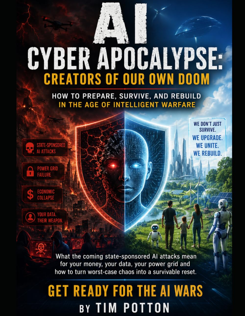 AI Cyber Apocalypse: Creators of our own Doom. How to Prepare, Survive, and Rebuild in the Age of Intelligent Warfare